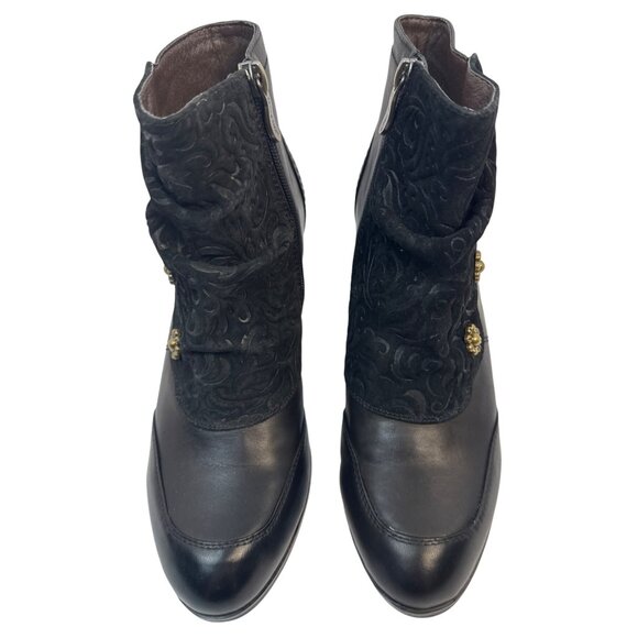 L'Artiste by Spring Step Women Belgard Black Leather Ankle Bootie Size 37 - Picture 2 of 11